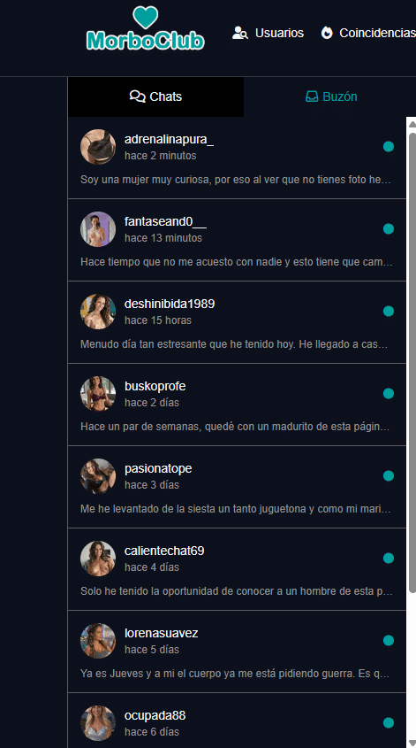 mensajes falsos morbo club