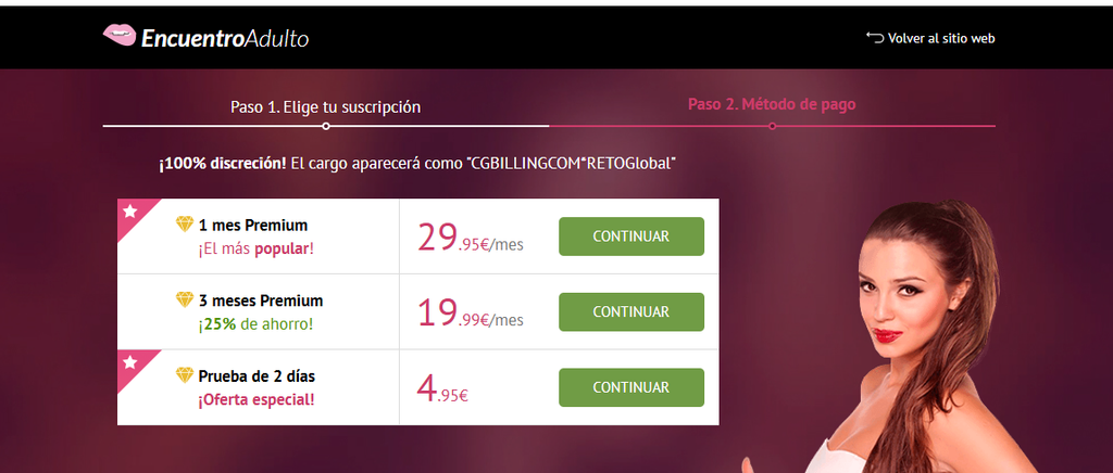 Cuánto cuesta EncuentroAdulto precios