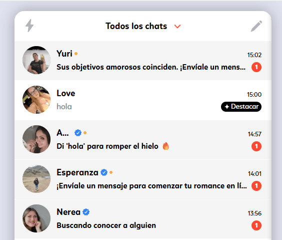 Mensajes automáticos y chats bloqueados en kismia